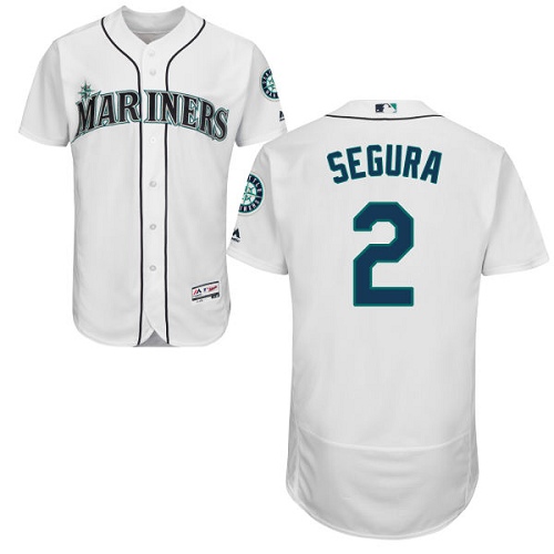 Mariners #2 Jean Segura White Flexbase Authentic Collection Stitched MLB Jersey