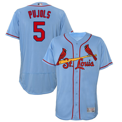 Cardinals #5 Albert Pujols Light Blue Flexbase Authentic Collection Stitched MLB Jersey