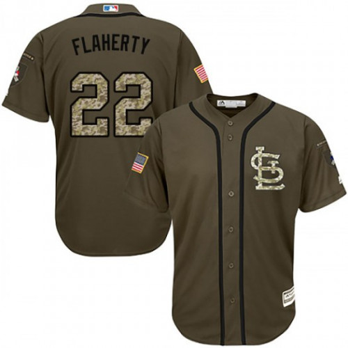 Cardinals #22 Jack Flaherty Green Salute to Service Stitched MLB Jersey