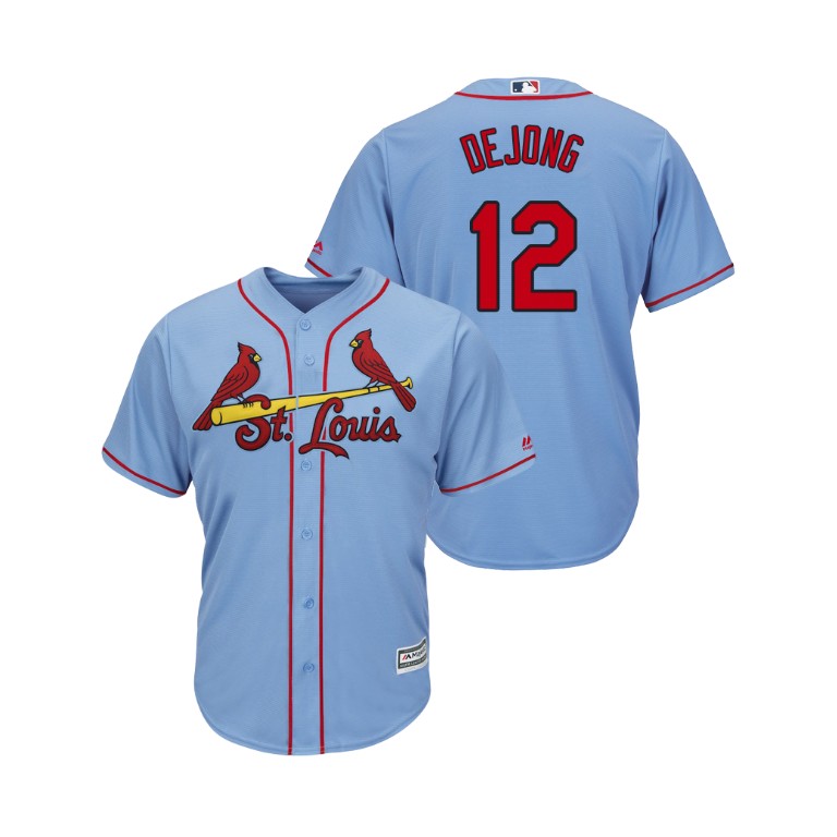 Cardinals #12 Paul DeJong Horizon Blue Alternate 2019 Cool Base Stitched MLB Jersey