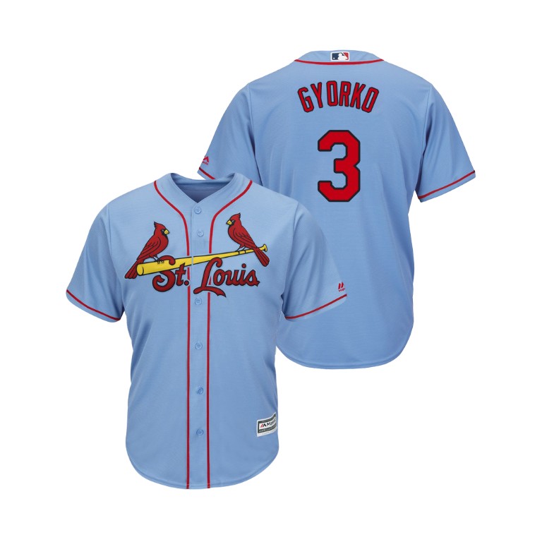 Cardinals #3 Jedd Gyorko Horizon Blue Alternate 2019 Cool Base Stitched MLB Jersey
