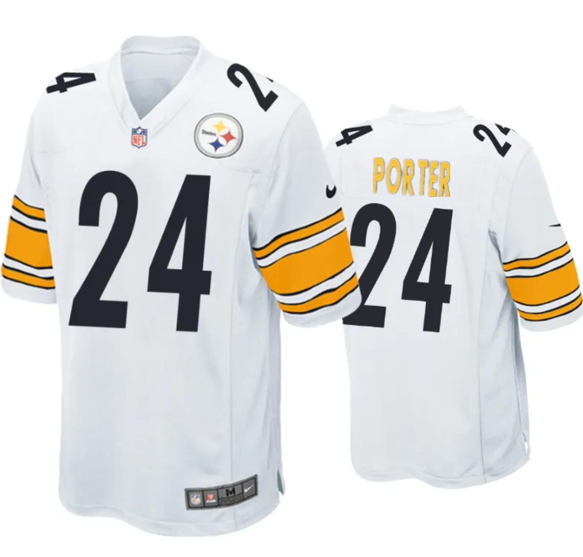 Men's Pittsburgh Steelers #24 Joey Porter Jr. White Stitched Game Jersey