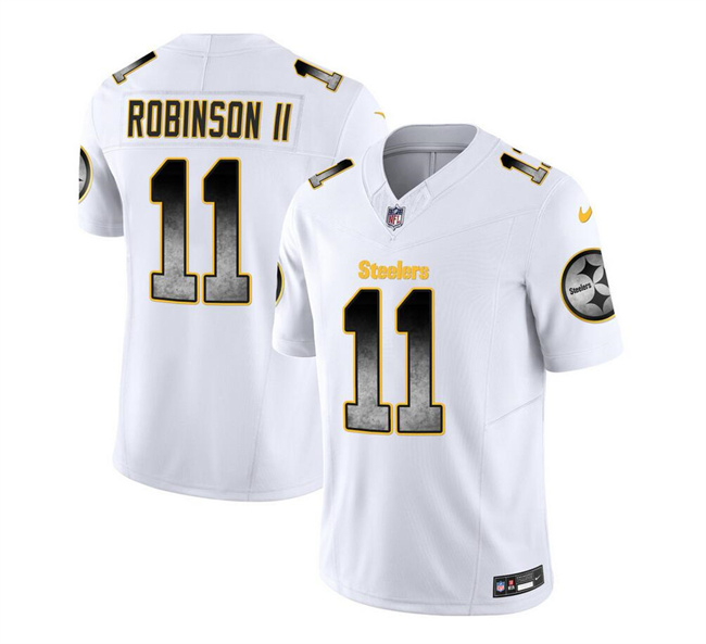 Men's Pittsburgh Steelers #11 Allen Robinson II White 2023 F.U.S.E. Smoke Vapor Untouchable Limited Stitched Jersey