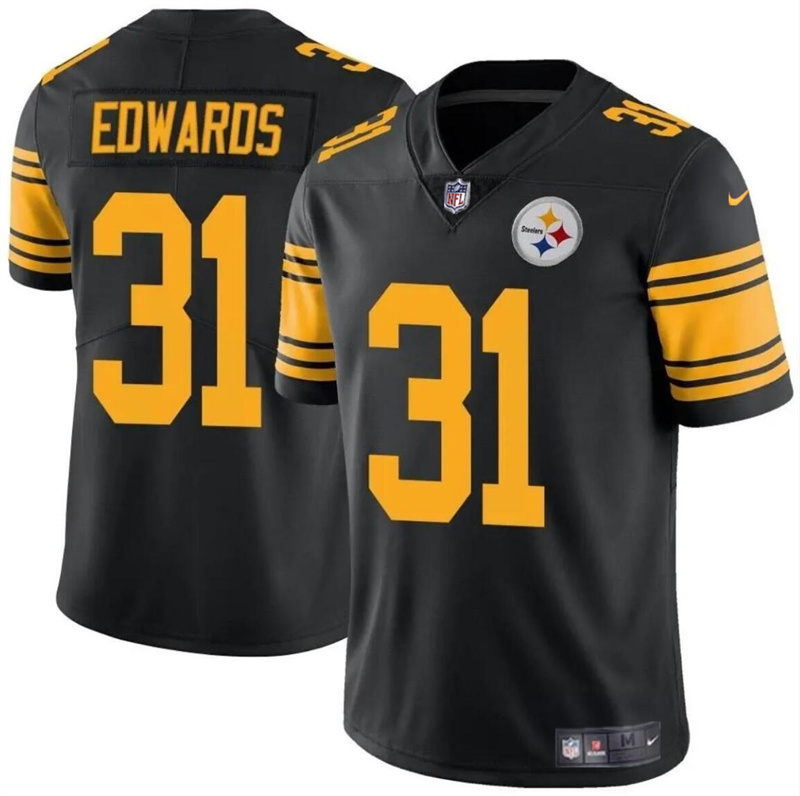 Men's Pittsburgh Steelers #31 Daijun Edwards Black Color Rush Limited Stitched Jersey