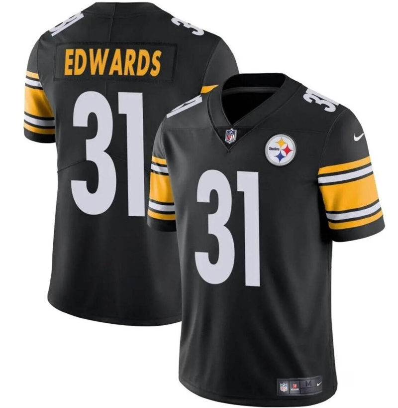 Men's Pittsburgh Steelers #31 Daijun Edwards Black Vapor Untouchable Limited Stitched Jersey