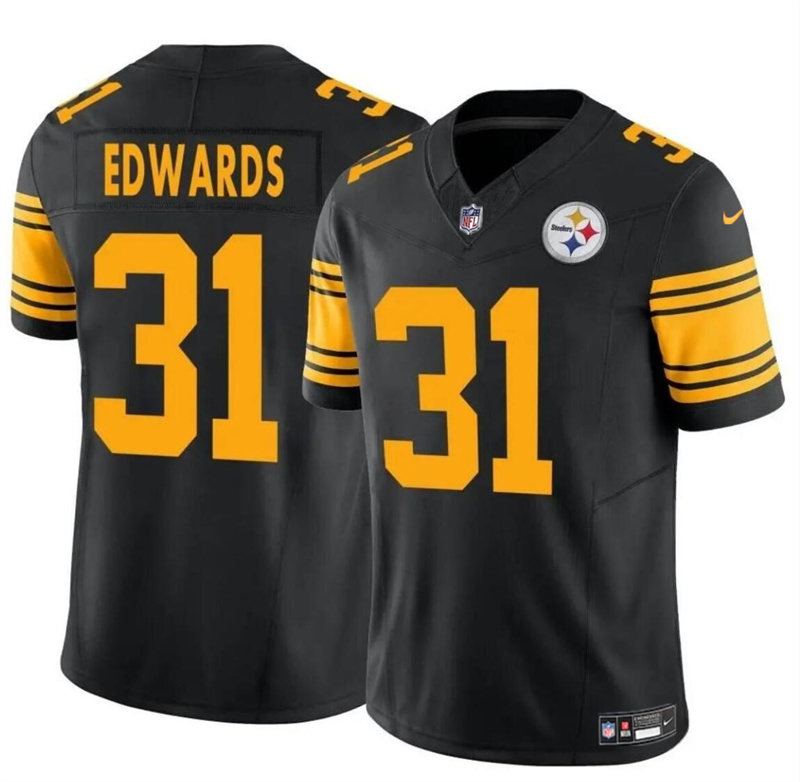 Men's Pittsburgh Steelers #31 Daijun Edwards Black 2024 F.U.S.E. Color Rush Limited Stitched Jersey