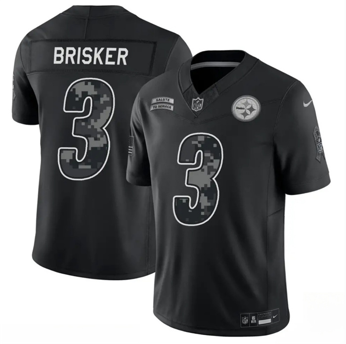 Men's Pittsburgh Steelers #3 Jaquan Brisker Black F.U.S.E. 2026 Salute to Service Limited Stitched Football Jersey