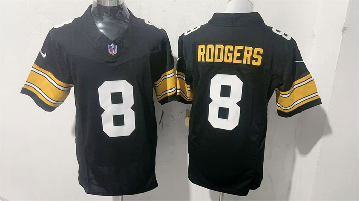 Men's Pittsburgh Steelers #8 Aaron Rodgers Black F.U.S.E. Vapor Limited Stitched Football Jersey