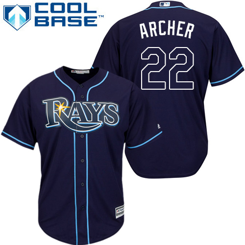 Rays #22 Chris Archer Dark Blue New Cool Base Stitched MLB Jersey Rays #22 Chris Archer Dark Blue New Cool Base Stitched MLB Jersey