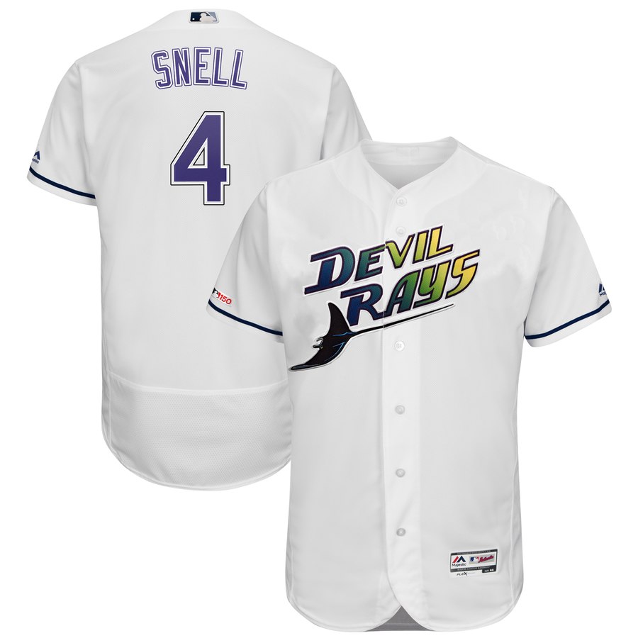 Tampa Bay Rays #4 Blake Snell Majestic Turn Back The Clock Home Flex Base Authentic Collection Player Jersey White Tampa Bay Rays #4 Blake Snell Majestic Turn Back The Clock Home Flex Base Authentic Collection Player Jersey White