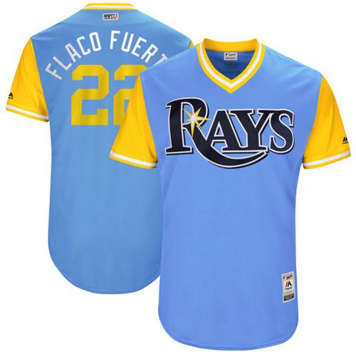 Rays #22 Chris Archer Light Blue "Flaco Fuert" Players Weekend Authentic Stitched MLB Jersey Rays #22 Chris Archer Light Blue "Flaco Fuert" Players Weekend Authentic Stitched MLB Jersey