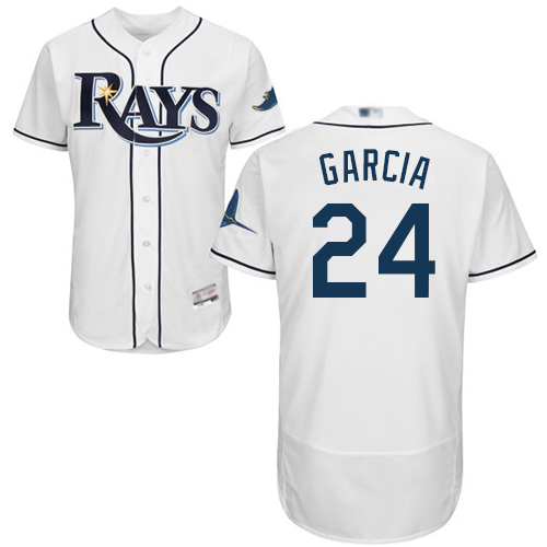 Rays #24 Avisail Garcia White Flexbase Authentic Collection Stitched MLB Jersey Rays #24 Avisail Garcia White Flexbase Authentic Collection Stitched MLB Jersey