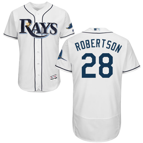 Rays #28 Daniel Robertson White Flexbase Authentic Collection Stitched MLB Jersey Rays #28 Daniel Robertson White Flexbase Authentic Collection Stitched MLB Jersey