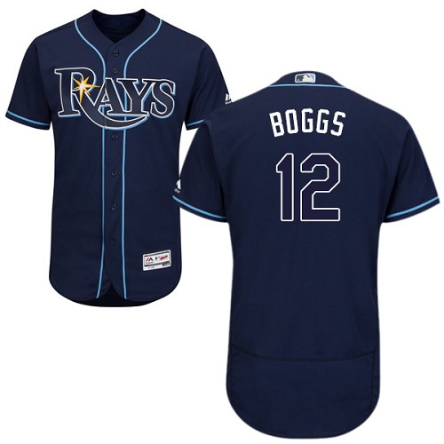 Rays #12 Wade Boggs Dark Blue Flexbase Authentic Collection Stitched MLB Jersey Rays #12 Wade Boggs Dark Blue Flexbase Authentic Collection Stitched MLB Jersey