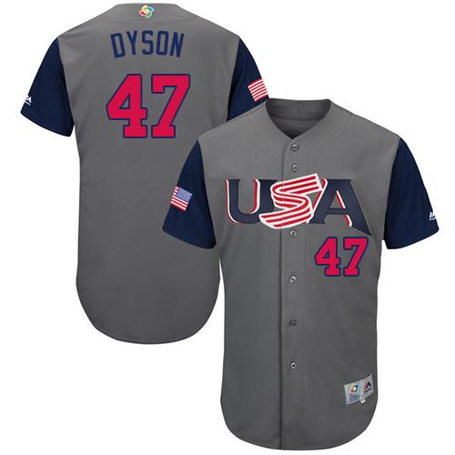 Team USA #47 Sam Dyson Gray 2017 World MLB Classic Authentic Stitched MLB Jersey Team USA #47 Sam Dyson Gray 2017 World MLB Classic Authentic Stitched MLB Jersey
