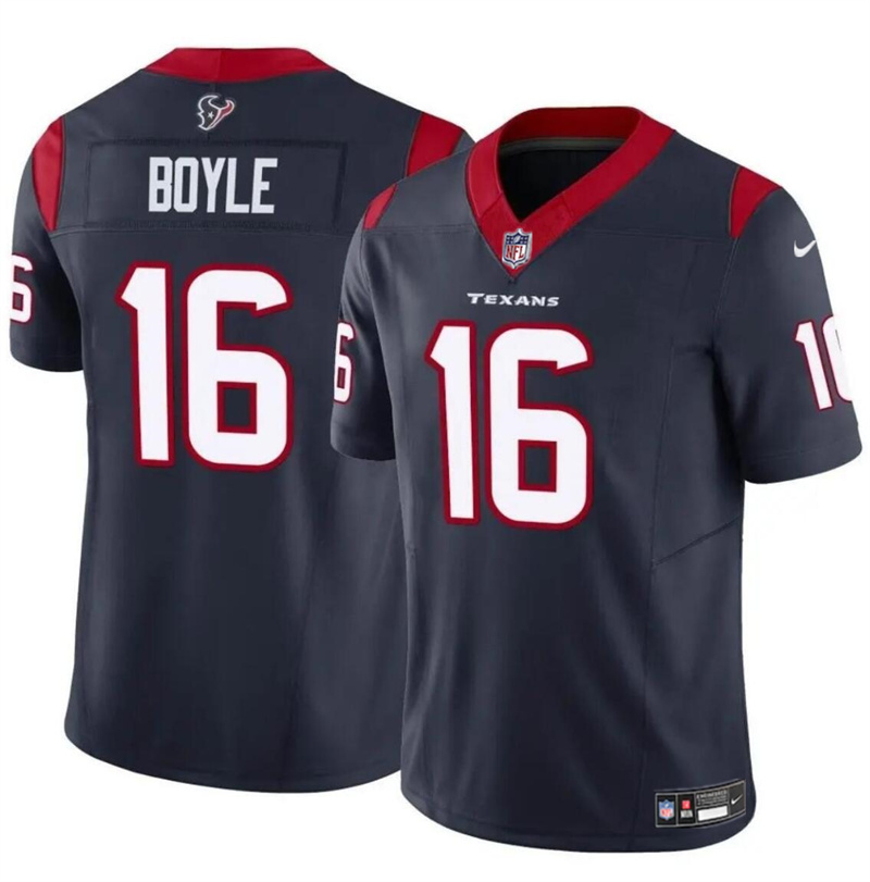 Men's Houston Texans #16 Tim Boyle Navy 2024 F.U.S.E Vapor Untouchable Stitched Football Jersey