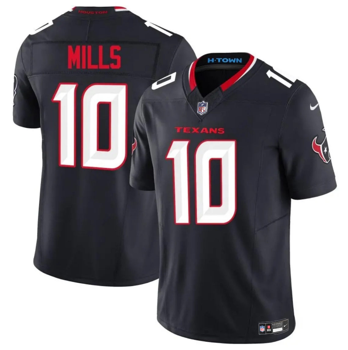 Men's Houston Texans #10 Davis Mills Navy 2025 F.U.S.E. Vapor Limited Stitched Football Jersey Men's Houston Texans #10 Davis Mills Navy 2025 F.U.S.E. Vapor Limited Stitched Football Jersey