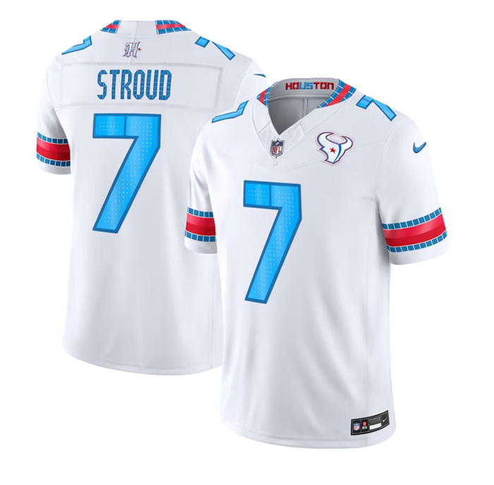 Men's Houston Texans #7 C.J. Stroud White 2026 F.U.S.E. 'HOUSTON/US' Rivalries Collection Limited Stitched Football Jersey Men's Houston Texans #7 C.J. Stroud White 2026 F.U.S.E. 'HOUSTON/US' Rivalries Collection Limited Stitched Football Jersey
