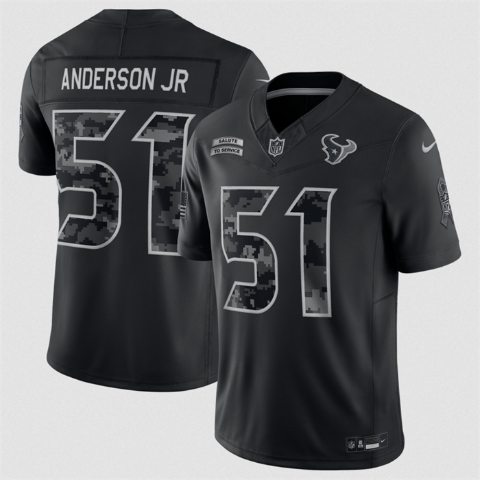 Men's Houston Texans #51 Will Anderson Jr. Black F.U.S.E. 2026 Salute to Service Limited Stitched Football Jersey