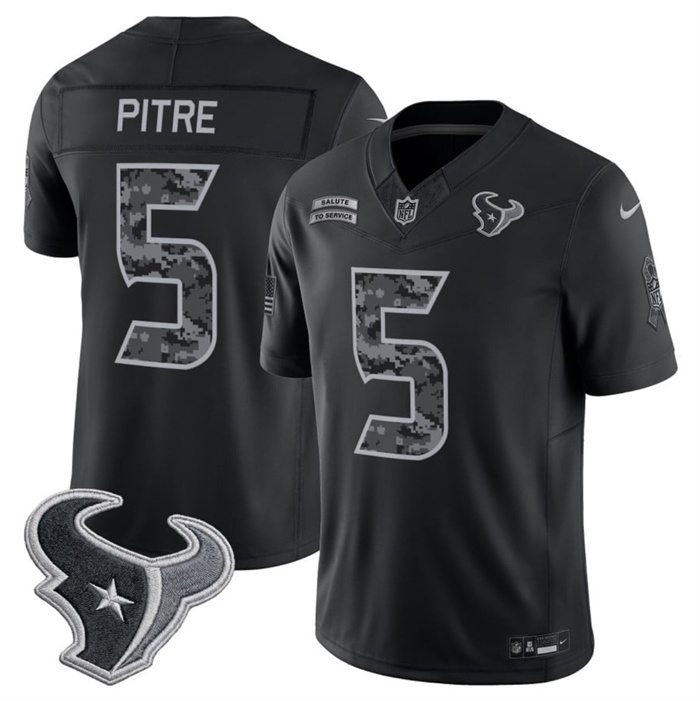 Men's Houston Texans #5 Jalen Pitre Black F.U.S.E. 2026 Salute to Service Limited Stitched Football Jersey