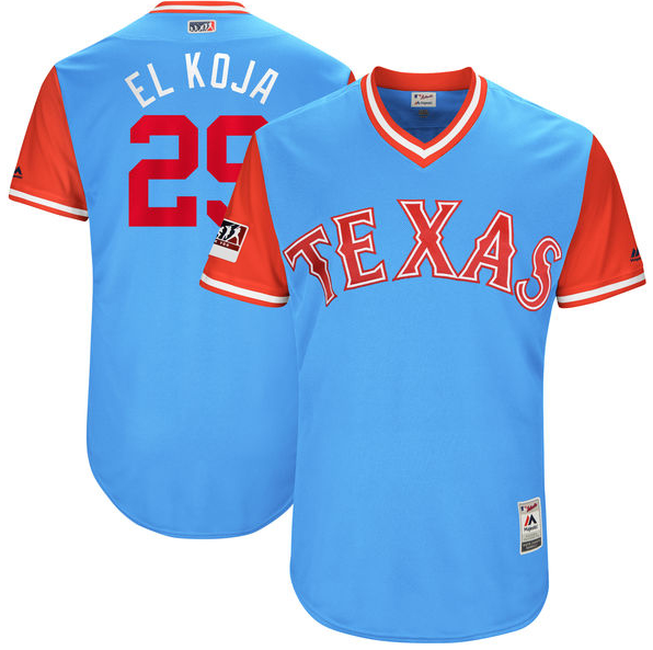 Rangers #29 Adrian Beltre Light Blue "El Koja" Players Weekend Authentic Stitched MLB Jersey