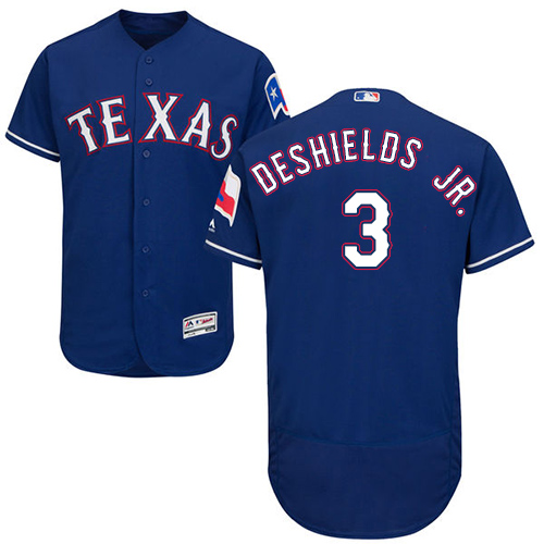Rangers #3 Delino DeShields Jr. Blue Flexbase Authentic Collection Stitched MLB Jersey