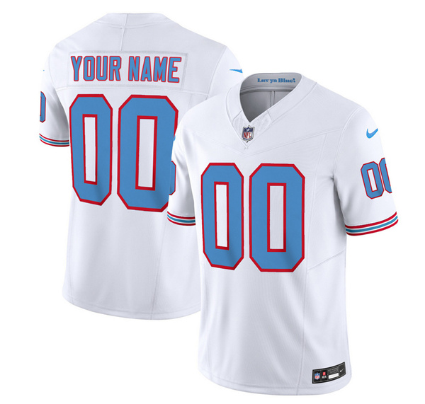 Men's Tennessee Titans Active Player Custom White 2023 F.U.S.E. Vapor Limited Throwback Stitched Football Jersey