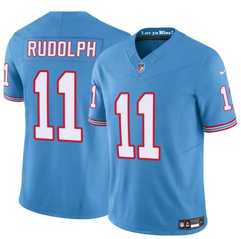 Men's Tennessee Titans #11 Mason Rudolph Blue 2024 F.U.S.E. Throwback Vapor Limited Stitched Football Jersey
