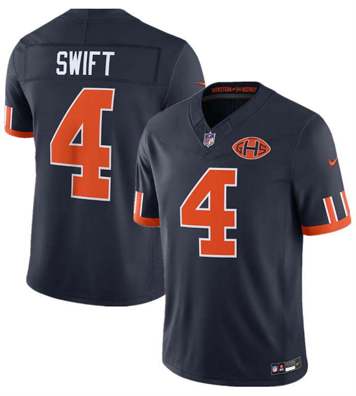 Men's Chicago Bears #4 D'Andre Swift Navy 2026 F.U.S.E. Rivalries Collection Limited Stitched Football Jersey Men's Chicago Bears #4 D'Andre Swift Navy 2026 F.U.S.E. Rivalries Collection Limited Stitched Football Jersey