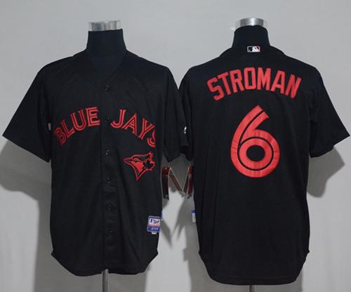 Blue Jays #6 Marcus Stroman Black Strip Stitched MLB Jersey Blue Jays #6 Marcus Stroman Black Strip Stitched MLB Jersey