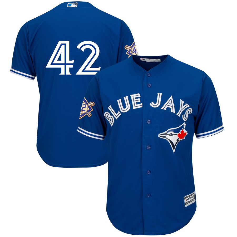 Toronto Blue Jays #42 Majestic 2019 Jackie Robinson Day Official Cool Base Jersey Royal Toronto Blue Jays #42 Majestic 2019 Jackie Robinson Day Official Cool Base Jersey Royal