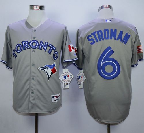 Blue Jays #6 Marcus Stroman Grey Stitched MLB Jersey Blue Jays #6 Marcus Stroman Grey Stitched MLB Jersey