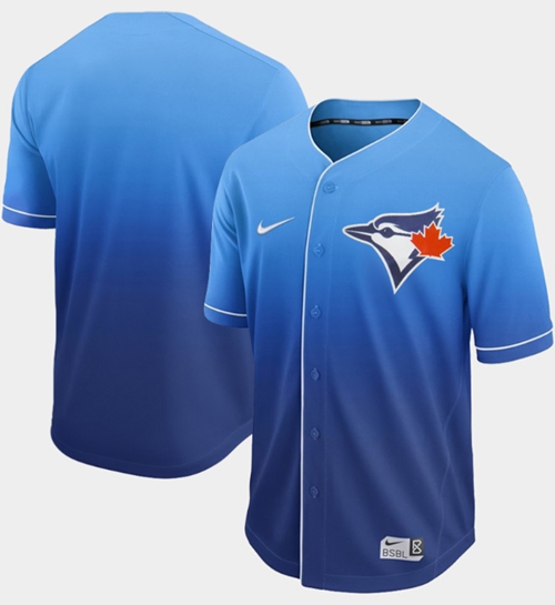 Nike Blue Jays Blank Royal Fade Authentic Stitched MLB Jersey