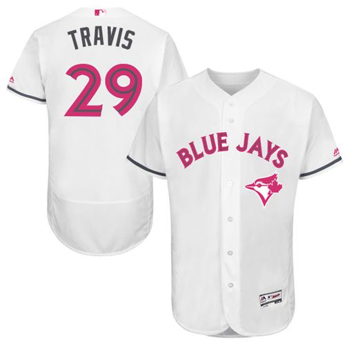 Blue Jays #29 Devon Travis White Flexbase Authentic Collection Mother's Day Stitched MLB Jersey Blue Jays #29 Devon Travis White Flexbase Authentic Collection Mother's Day Stitched MLB Jersey