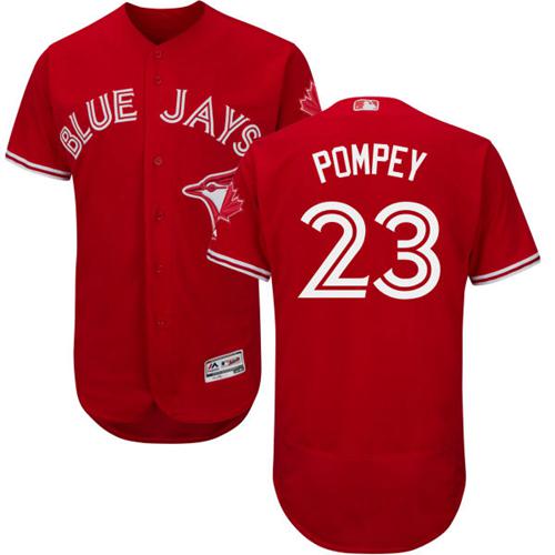 Blue Jays #23 Dalton Pompey Red Flexbase Authentic Collection Canada Day Stitched MLB Jersey Blue Jays #23 Dalton Pompey Red Flexbase Authentic Collection Canada Day Stitched MLB Jersey