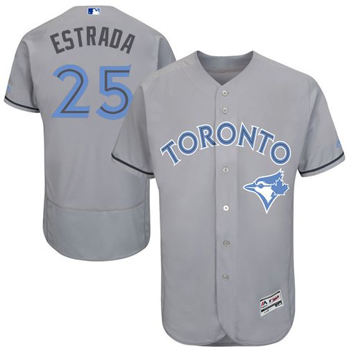 Blue Jays #25 Marco Estrada Grey Flexbase Authentic Collection Father's Day Stitched MLB Jersey Blue Jays #25 Marco Estrada Grey Flexbase Authentic Collection Father's Day Stitched MLB Jersey