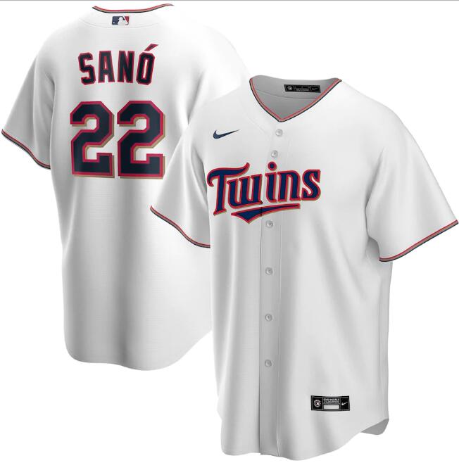 Men's Minnesota Twins #22 Miguel Sanó White MLB Cool Base Stitched Jersey