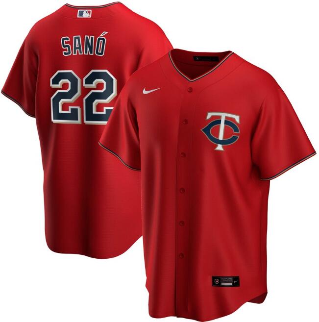 Men's Minnesota Twins #22 Miguel Sanó Red MLB Cool Base Stitched Jersey