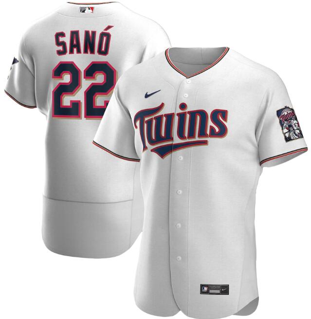 Men's Minnesota Twins #22 Miguel Sanó White MLB Flex Base Stitched MLB Jersey