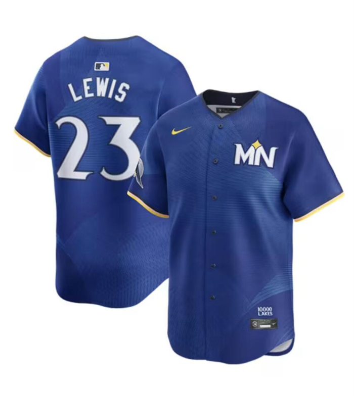 Men's Minnesota Twins #23 Royce Lewis Royal 2024 City Connect Limited Stitched Baseball Jersey