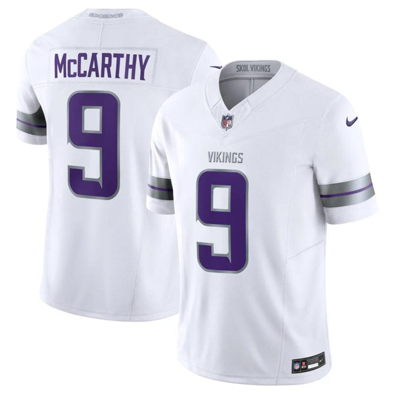 Men's Minnesota Vikings #9 J.J. McCarthy White F.U.S.E. Winter Warrior Limited Stitched Jersey