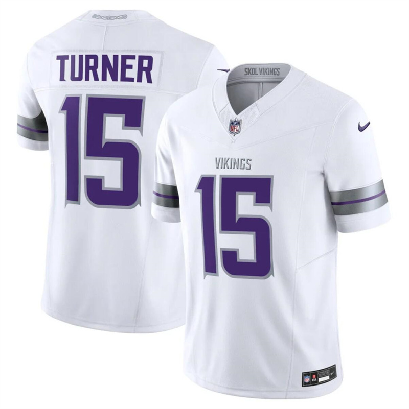 Men's Minnesota Vikings #15 Dallas Turner White F.U.S.E. Winter Warrior Limited Stitched Jersey