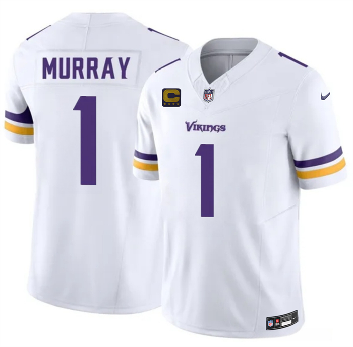 Men's Minnesota Vikings #1 Kyler Murray White 2026 F.U.S.E. 4-Star C Patch Vapor Untouchable Limited Stitched Jersey