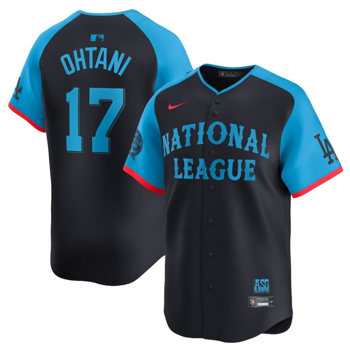Men's National League #17 Shohei Ohtani Navy 2024 All-Star Limited Stitched Baseball Jersey Men's National League #17 Shohei Ohtani Navy 2024 All-Star Limited Stitched Baseball Jersey