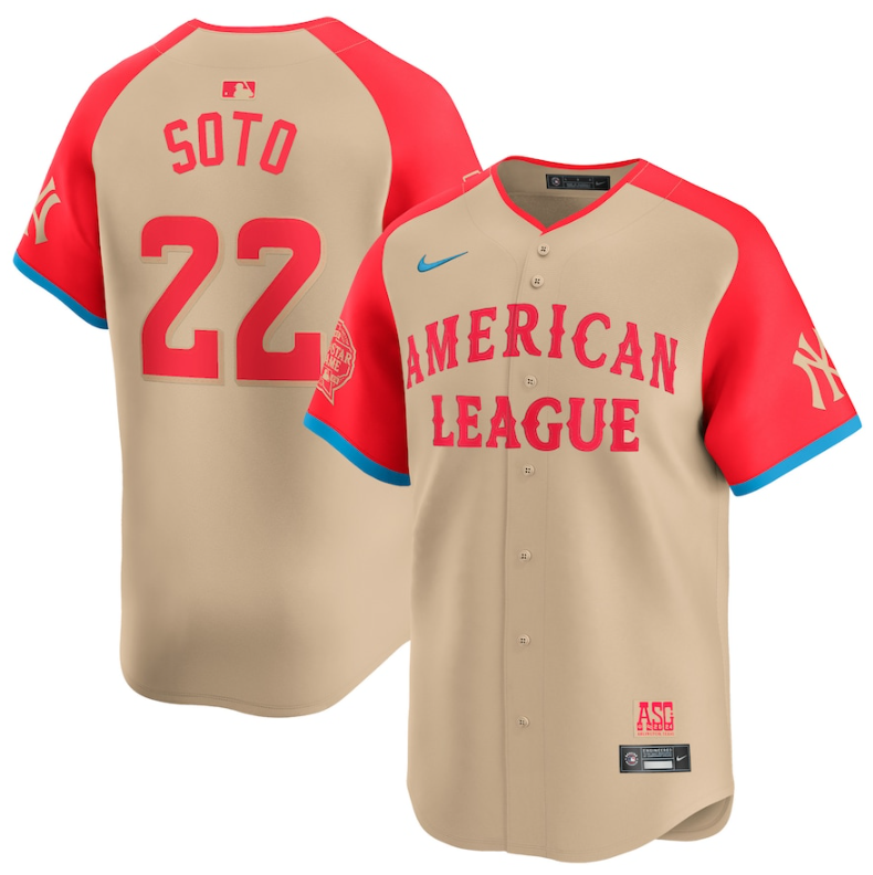 Men's American League #22 Juan Soto Cream 2024 All-Star Limited Stitched Jersey Men's American League #22 Juan Soto Cream 2024 All-Star Limited Stitched Jersey Men's American League #22 Juan Soto Cream 2024 All-Star Limited Stitched Jersey Men's American League #22 Juan Soto Cream 2024 All-Star Limited Stitched Jersey