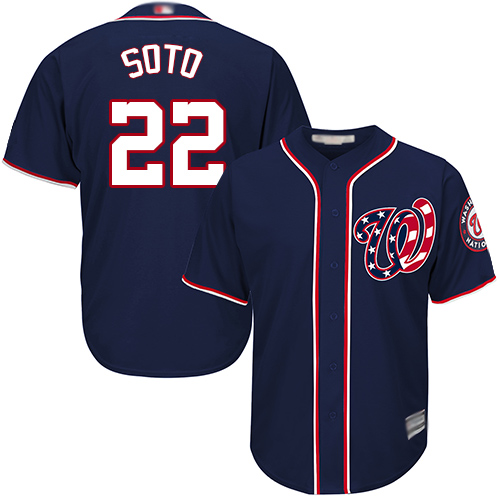 Nationals #22 Juan Soto Navy Blue New Cool Base Stitched MLB Jersey