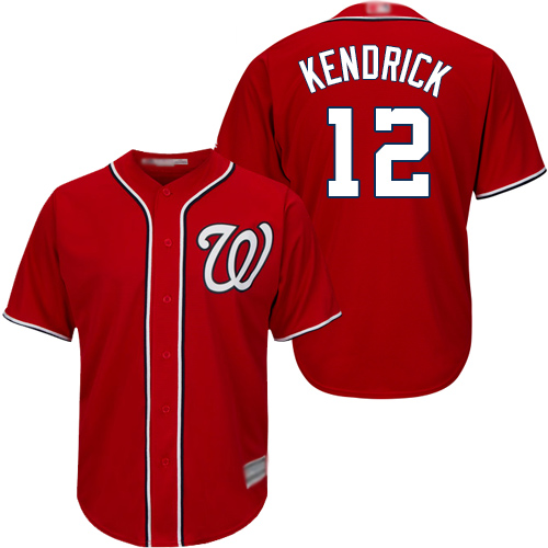 Nationals #12 Howie Kendrick Red Cool Base Stitched MLB Jersey