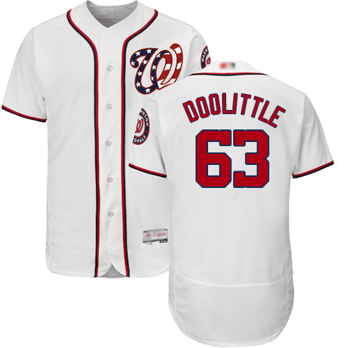 Nationals #63 Sean Doolittle White Flexbase Authentic Collection Stitched MLB Jersey
