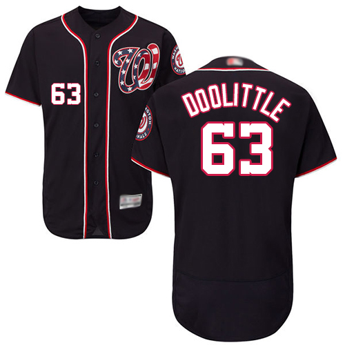 Nationals #63 Sean Doolittle Navy Blue Flexbase Authentic Collection Stitched MLB Jersey
