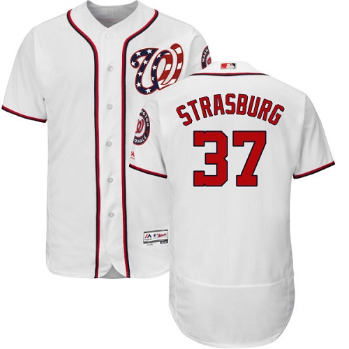 Nationals #37 Stephen Strasburg White Flexbase Authentic Collection Stitched MLB Jersey